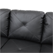 Pemberly Row Contemporary Faux Leather Left Facing Sectional in Black