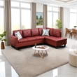 Pemberly Row Contemporary Faux Leather Right Facing Sectional in Red