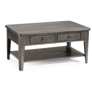 Pemberly Row Contemporary Solid Wood Condo Cocktail Table in Gray