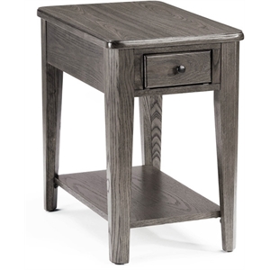 Pemberly Row Contemporary Solid Wood Chair Side Table in Gray