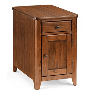 Pemberly Row Contemporary Solid Wood Chair Side Cabinet in Walnut