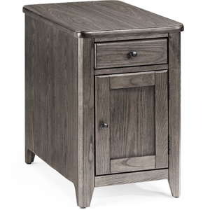 Pemberly Row Contemporary Solid Wood Chair Side Cabinet in Gray