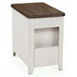 Pemberly Row Solid Wood Chair Side Cabinet in Light Gray and White Finish