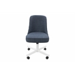 Pemberly Row Fabric Upholstered Caster Chair in Vann Midnight Blue (set of 2)
