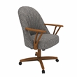 Pemberly Row Caster Dining Chair in Solid Wood Chestnut Finish