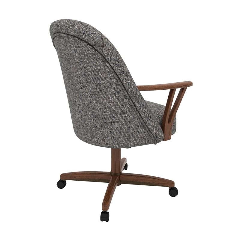 Pemberly Row Caster Dining Chair in Solid Wood Walnut Finish