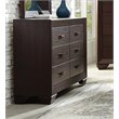 Pemberly Row Set of 2 Wood 6-Drawer Dresser & Eastern King Panel Bed in Cocoa