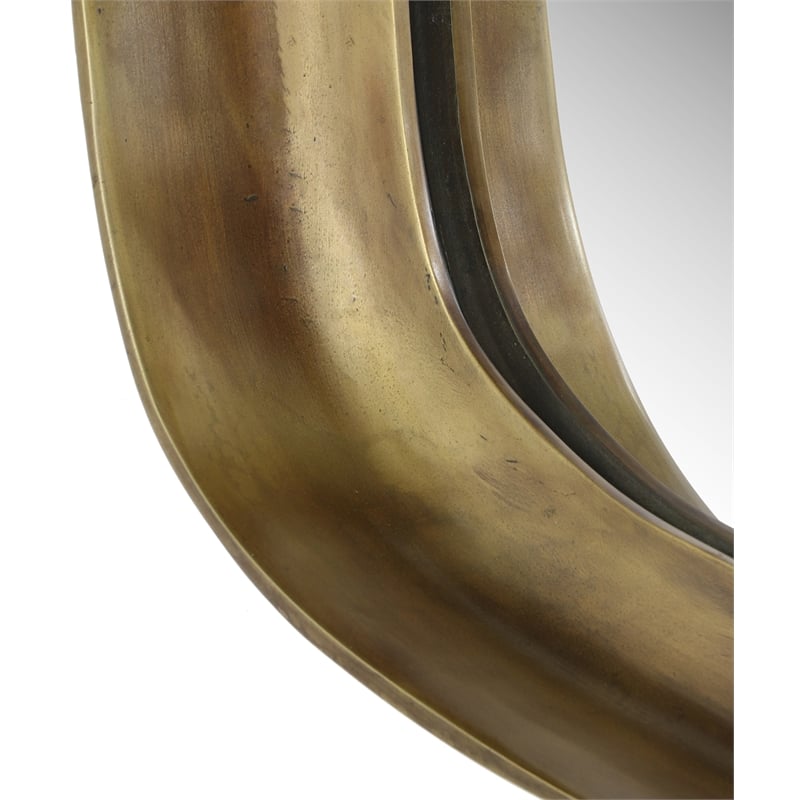 Pemberly Row Modern / Contemporary Brass Mirror - 24