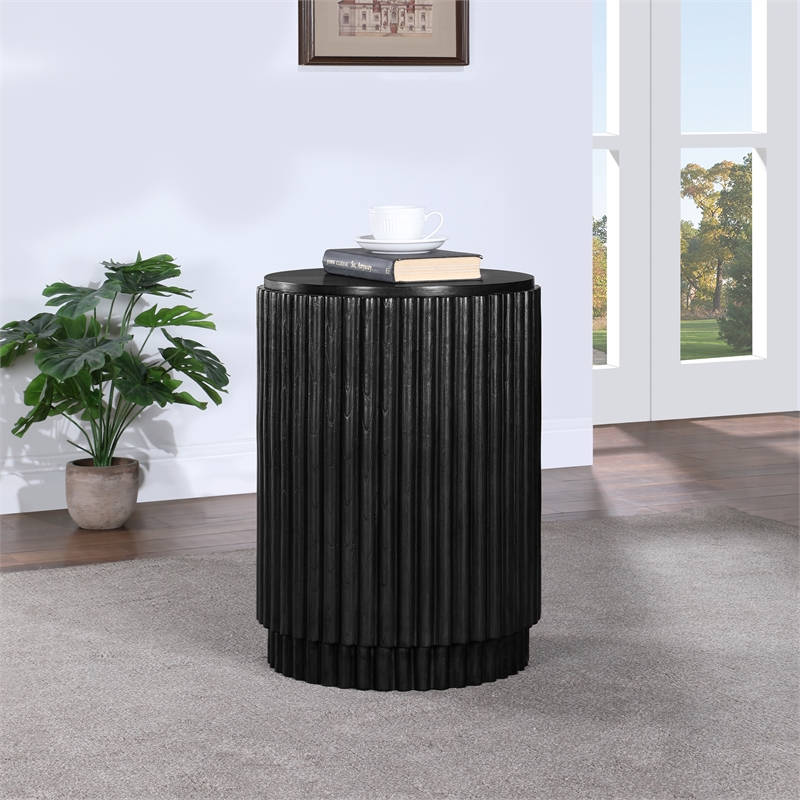 Pemberly Row Mid-Century Black End Table - 17.5