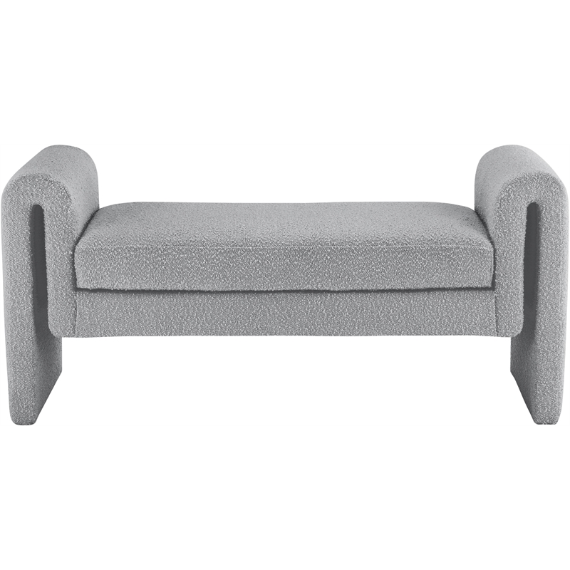 Pemberly Row Contemporary Gray Fabric Bench - 51