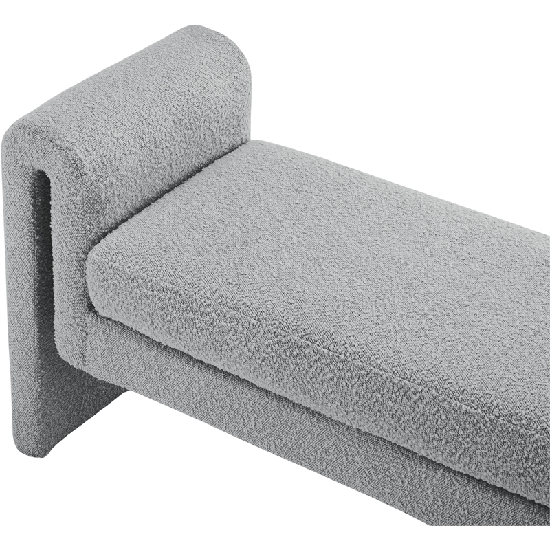 Pemberly Row Contemporary Gray Fabric Bench - 51