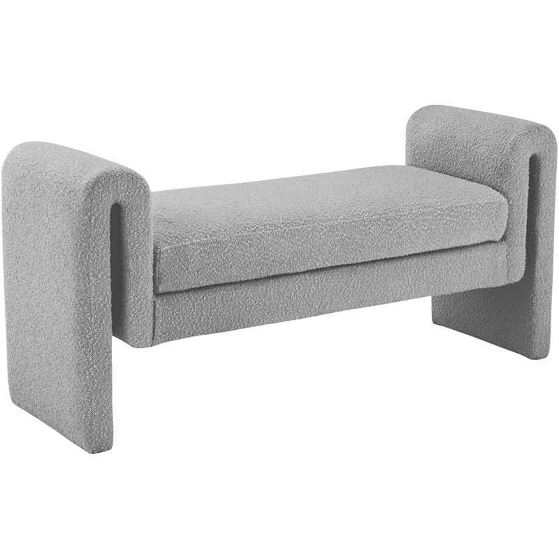 Pemberly Row Contemporary Gray Fabric Bench - 51