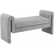Pemberly Row Contemporary Gray Fabric Bench - 51