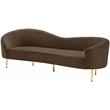Pemberly Row Contemporary Brown Velvet Sofa - 85.5