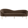 Pemberly Row Contemporary Brown Velvet Sofa - 85.5