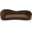 Pemberly Row Contemporary Brown Velvet Sofa - 85.5