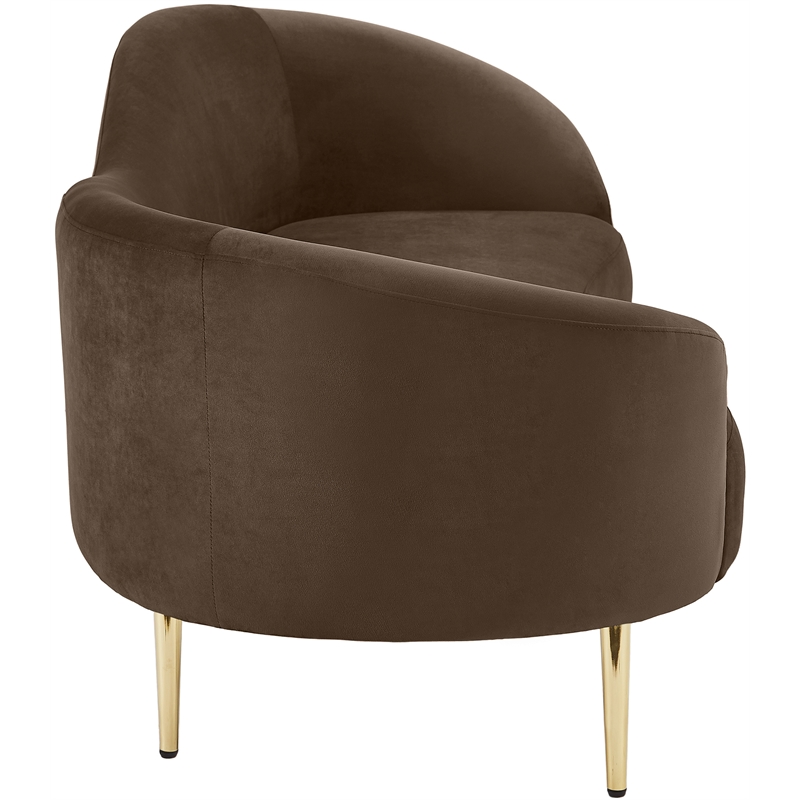 Pemberly Row Contemporary Brown Velvet Sofa - 85.5