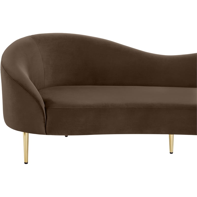 Pemberly Row Contemporary Brown Velvet Sofa - 85.5