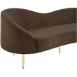 Pemberly Row Contemporary Brown Velvet Sofa - 85.5