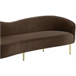 Pemberly Row Contemporary Brown Velvet Sofa - 85.5