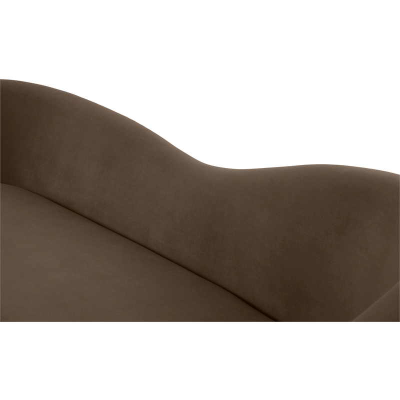 Pemberly Row Contemporary Brown Velvet Sofa - 85.5