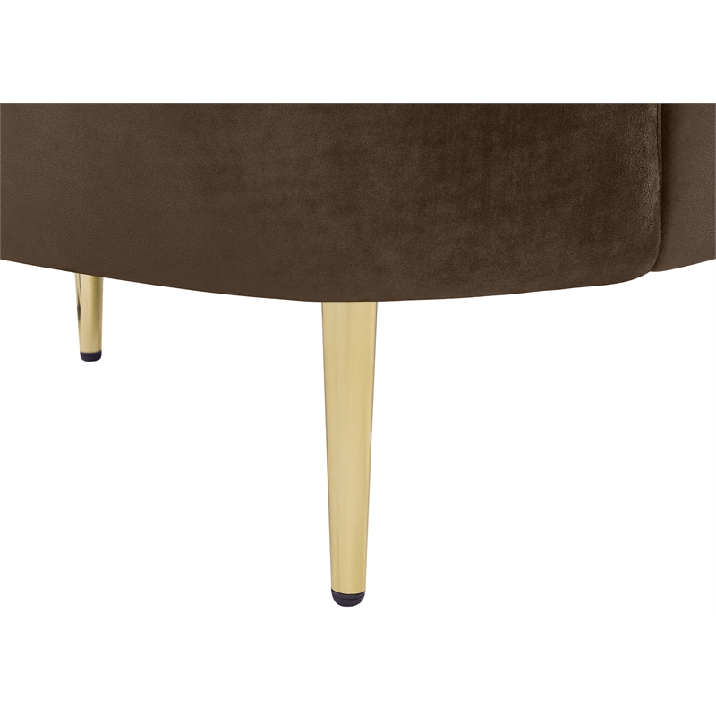 Pemberly Row Contemporary Brown Velvet Sofa - 85.5