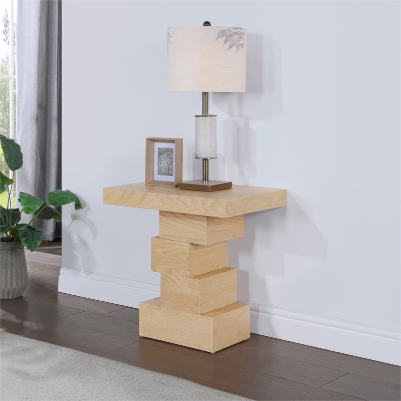 Pemberly Row Contemporary Natural End Table - 24