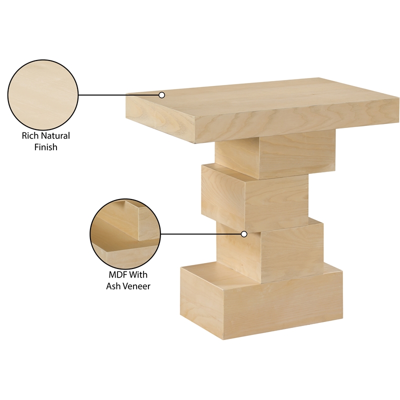Pemberly Row Contemporary Natural End Table - 24