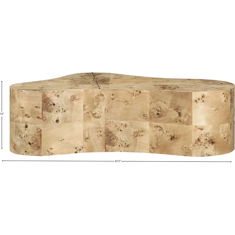 Pemberly Row Contemporary Burl Coffee Table - 23.5