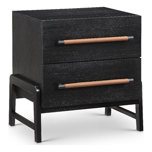 Pemberly Row Contemporary Black Night Stand - 25.5&quotW x 18&quotD x 26&quotH