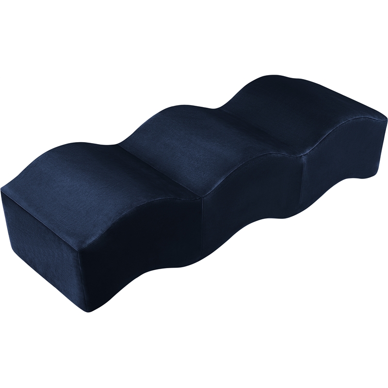 Pemberly Row Contemporary Navy Velvet Bench - 61