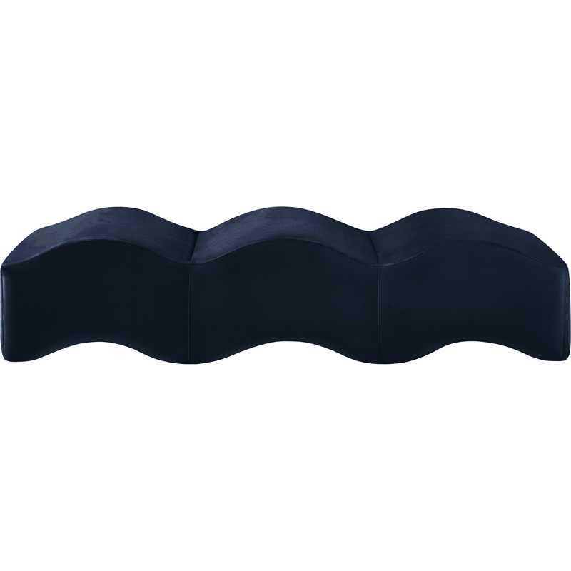 Pemberly Row Contemporary Navy Velvet Bench - 61