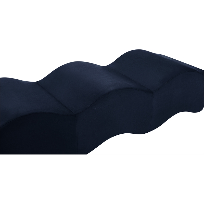 Pemberly Row Contemporary Navy Velvet Bench - 61