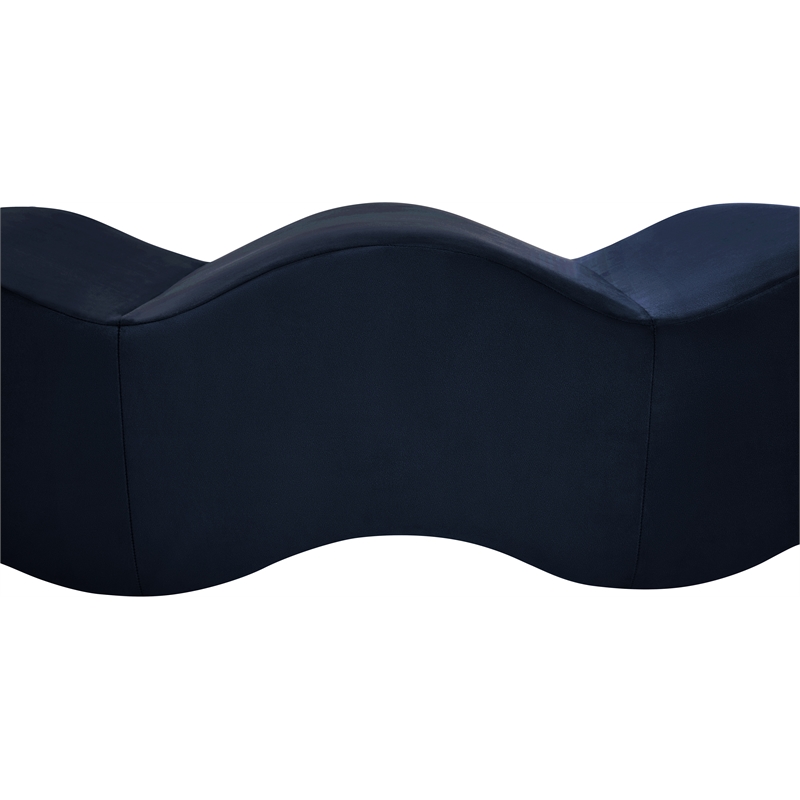 Pemberly Row Contemporary Navy Velvet Bench - 61