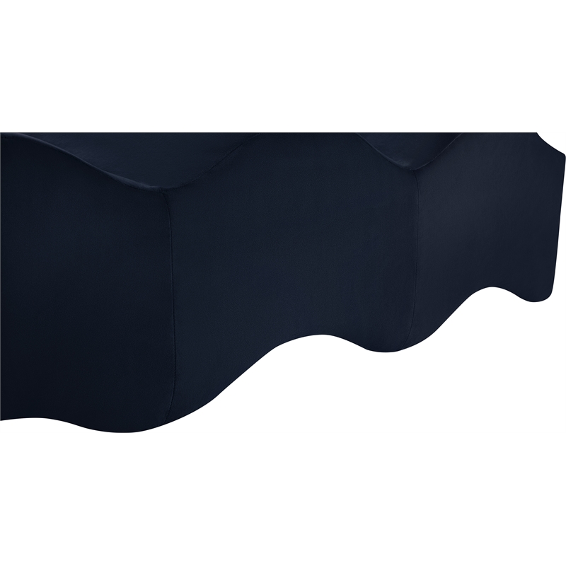 Pemberly Row Contemporary Navy Velvet Bench - 61