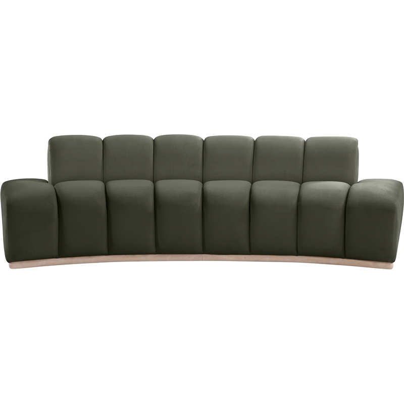Pemberly Row Contemporary Green Velvet Sofa - 106
