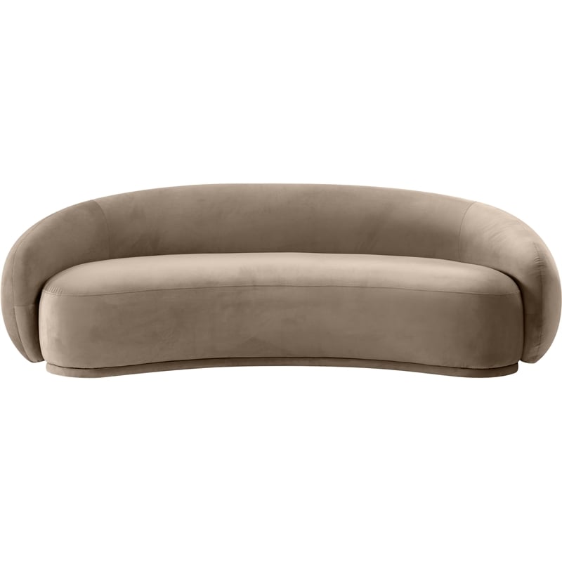Pemberly Row Contemporary Taupe Velvet Sofa - 95