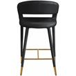 Pemberly Row Modern / Contemporary Soft Black Finish Velvet Stool