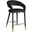 Pemberly Row Modern / Contemporary Soft Black Finish Velvet Stool