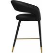 Pemberly Row Modern / Contemporary Soft Black Finish Velvet Stool
