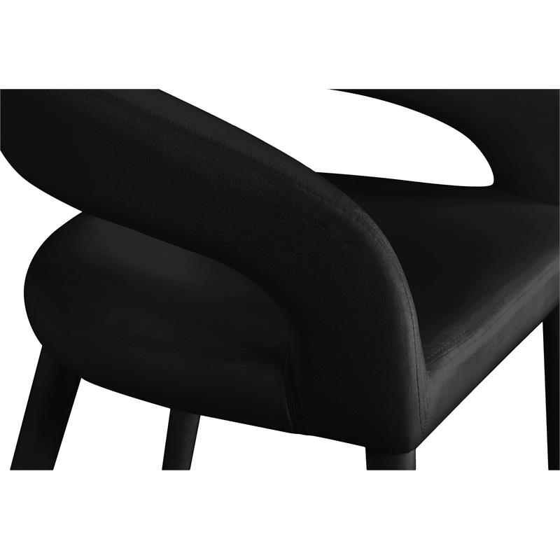 Pemberly Row Modern / Contemporary Soft Black Finish Velvet Stool
