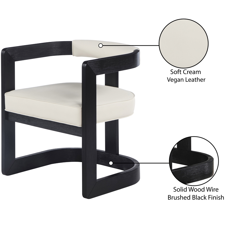 Pemberly Row Contemporary Cream Dining Chair - 24