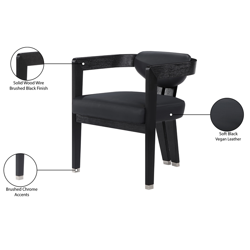 Pemberly Row Contemporary Black Dining Chair - 24