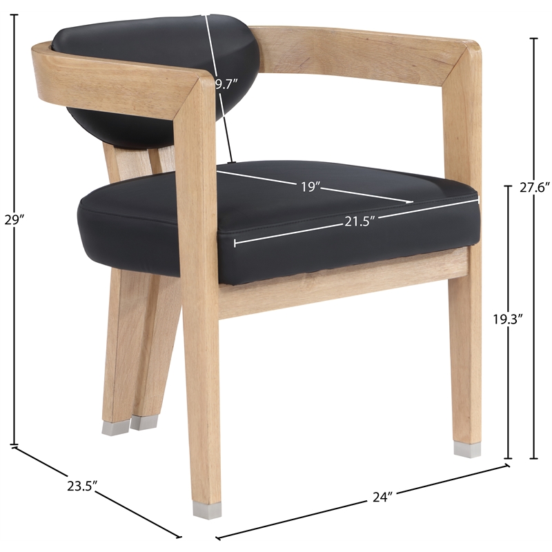 Pemberly Row Contemporary Black Dining Chair - 24