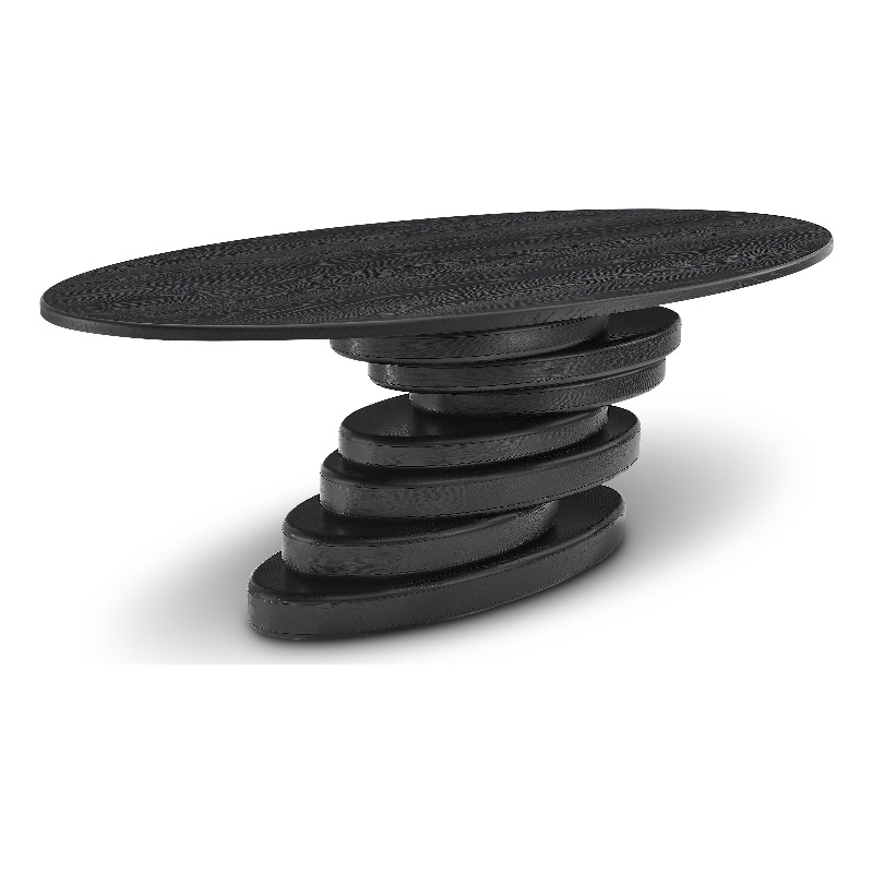 Pemberly Row Contemporary Black Dining Table - 90