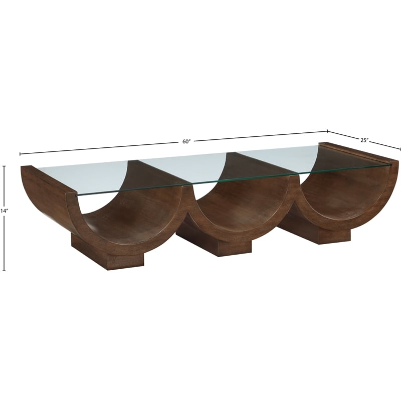 Pemberly Row Contemporary Brown Coffee Table - 60