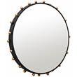 Pemberly Row Modern Matte Black Frame with Brushed Gold Knobs Mirror