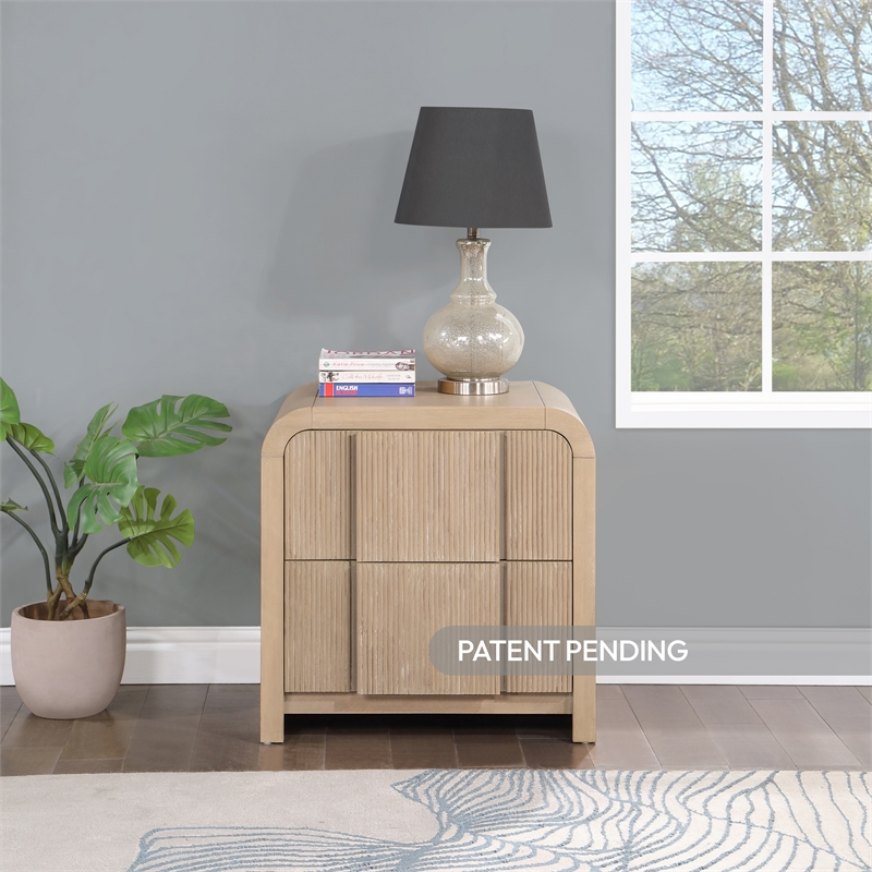Pemberly Row Contemporary Natural Night Stand - 26