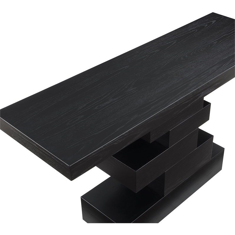 Pemberly Row Contemporary Black Console Table - 56