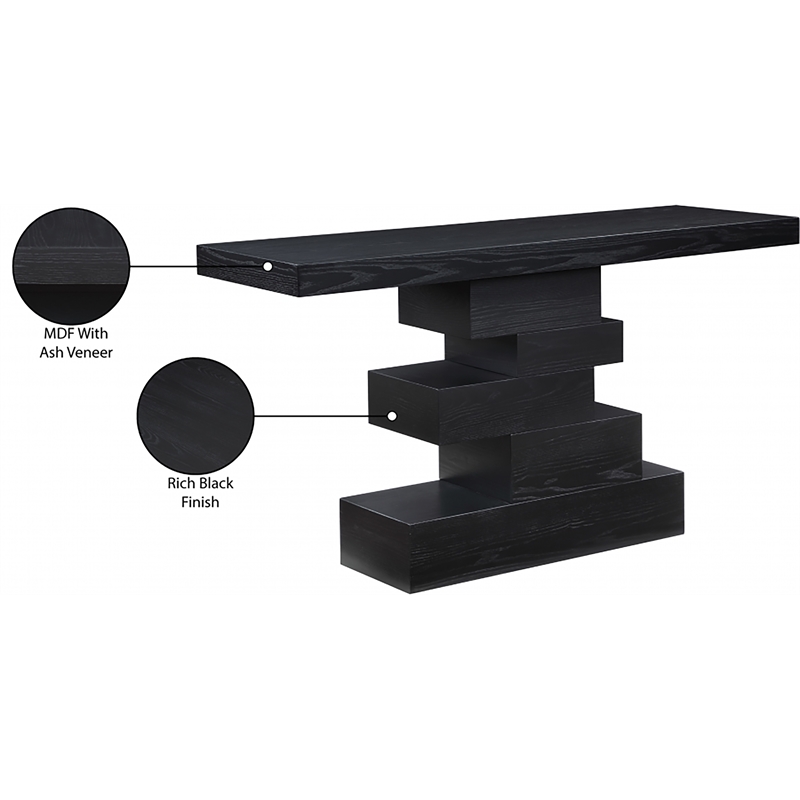 Pemberly Row Contemporary Black Console Table - 56